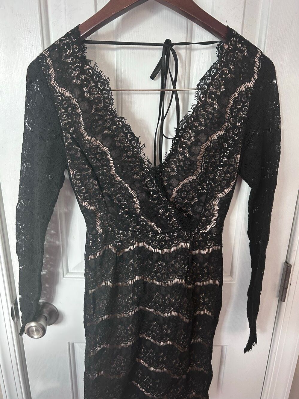 Francescas Black Lace V Neck Mini Dress - NWT size XS sexy going out date night
